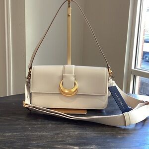 Donna Karan Valley Stream Sand Leather Shoulder Bag NWT